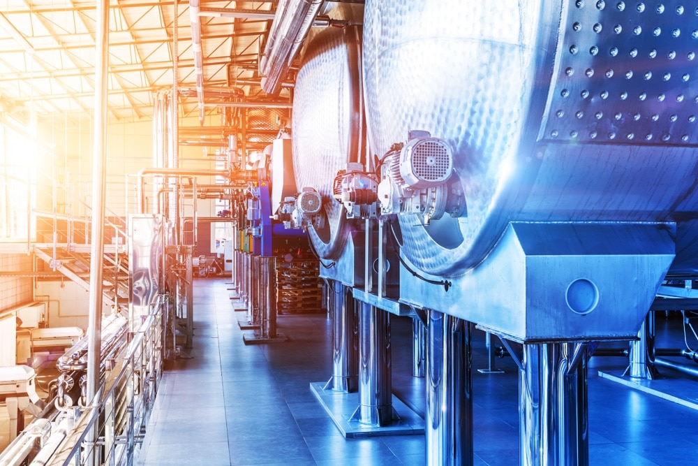 A view inside a liquid chemical handling unit